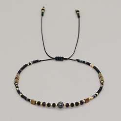 Ляпис-Лазурь Браслеты из бисера и натурального лазурита и стеклянных бусин для женщин, с немагнитного гематита, внутренний диаметр: 11 дюйм (28 см)