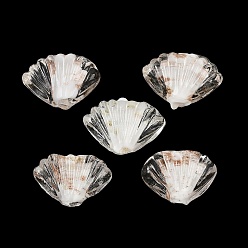 Прозрачный Бусины лэмпворк , формы раковины, прозрачные, 16~17x22.5~23x9.5 мм, отверстие : 1.6 мм