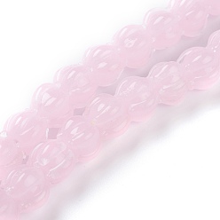 Pink Бусины лэмпворк , цветок, розовые, 11x12 мм, отверстие : 2 мм, около 30 шт / нитка, 12.40 дюйм (31.5 см)