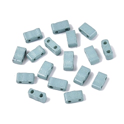 Бледно-бирюзовый 2 Отверстие для выпечки краски стеклянные бусины, прямоугольные, бледные бирюзовая, 5x2.5x2 мм, отверстие : 0.8 мм
