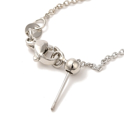 Платина Латунные цепочки с цепочкой из кабеля, регулируемые слайдеры, ожерелья, платина, 18.31 дюйм (46.5 см)