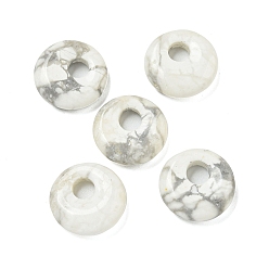 Говлит Натуральный хоулит пончик/пи диск подвески, 14~14.5x4 мм, отверстие : 4 мм