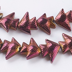 С Фиолетовым Покрытием Pvd вакуумное покрытие гальванопокрытие немагнитные синтетические гематитовые бусины нити, класс А, тропических рыб, с фиолетовым покрытием, 6.5~7x8x3 мм, отверстие : 1 мм, около 66 шт / нитка, 16.1 дюйм (41 см)