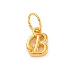 Letter B 925 подвески в виде букв из стерлингового серебра с соединительными кольцами, золотые, В письме, 10x7x2 мм, отверстие : 5 мм