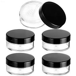Черный 5 шт. многоразовых пластиковых бутылочек для рассыпчатой пудры, пустые бутылки, сделай сам косметическая пудра, чёрные, 5.75x2.8 см