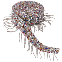 Серебро Лента с кисточками из железа и смолы, для аксессуаров для одежды, украшение подарка, серебряные, 1-7/8 дюйм (46.5 мм), около 2.00 ярдов (1.83 м) / шт