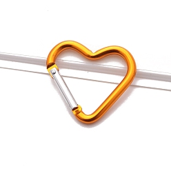 Золотистый Застежки карабинов для скалолазания из алюминиевого сплава, брелки, сердце, золотые, 44x40x4.5 мм