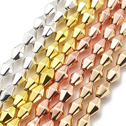 (52) Непрозрачная лаванда Синтетических немагнитных гематит бисер нитей, граненые, двухконусные, разноцветные, 11.5~12x7x7 мм, отверстие : 1 мм, около 35 шт / нитка, 16.54'' (42 см)