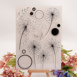 Flower Silicone Stamps, for DIY Scrapbooking, Photo Album Decorative, Cards Making, Stamp Sheets, Dandelion Pattern, 21x15x0.2cm
