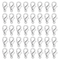 Платинированный 5 сумки латунные застежки-лобстеры, долговечный, Реальная платина, 12x7.5x2.5 мм, отверстие : 1.2 мм, около 10 шт / упаковка