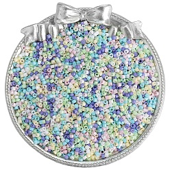 Разноцветный Стеклянный бисер непрозрачных цветов, плоско-круглые, красочный, 2 мм, о 1100 шт / комплект