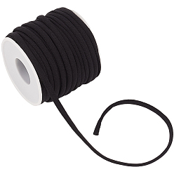 Черный 20м плоский нейлоновый эластичный шнур, для швейных принадлежностей, с пустыми пластиковыми катушками 1pc, чёрные, 5 мм
