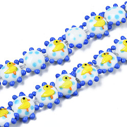 Белый Бусины ручной работы ухабистой бисер нитей, утка, белые, 20~21x17~19x9.5~10 мм, отверстие : 1.6 мм, около 30 шт / нитка, 18.50 дюйм ~ 18.90 дюйм (47~48 см)