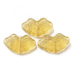 (932FM) Темно-синий аква-матовый с подкладкой Прозрачные бусины лэмпворк ручной работы, Замок долговечности, темно-золотистые, 18.7x30.5x6.5~8 мм, отверстие : 1~1.8 мм