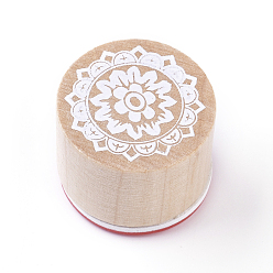 BurlyWood Floral Pattern Wooden Rubber Stamp, for Scrapbooking, BurlyWood, 24x29mm