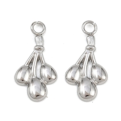 Вишня Фрукты 304 подвески из нержавеющей стали, без свинца, без кадмии и без никеля, вишня, 16.5x8.5x1.5 мм, отверстие : 1.8 мм