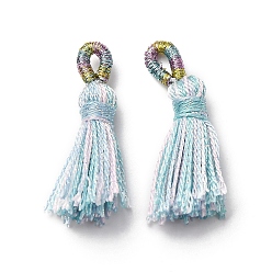 Светло-голубой Полиэстер кисточкой подвески, светло-голубой, 36~36.5x6~7 мм, отверстие : 3x5 мм