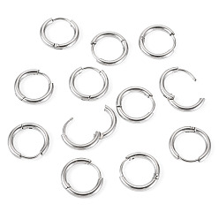 Нержавеющая Сталь Цвет 6 пары, устойчивые к потускнению 202 серьги-кольца из нержавеющей стали, гипоаллергенные серьги, с 316 хирургическими штифтами из нержавеющей стали, цвет нержавеющей стали, 12 датчик, 14x2 мм