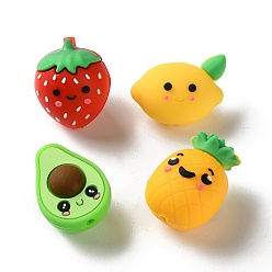 Mixed Shapes Силиконовые бусины, желтые, фокусные бусы, разнообразные, 21~26x19~26x14~19 мм, отверстие : 3.5~4 мм