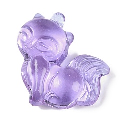 Лиловый Стеклянные подвески, лиса прелести, сирень, 36.5x34.5x12 мм, отверстие : 0.8 мм