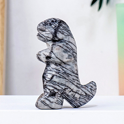 Камень Сетки Резные лечебные фигурки динозавров из натурального сетчатого камня, драгоценного камня, Украшения из камня с энергией Рейки, 35x55 мм