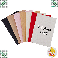 (52) Непрозрачная лаванда 7 шт. 7 цвета хлопковая прямоугольная ткань для вышивки крестом, 14ct ткань Аида, разноцветные, 400x300x0.5 мм, 1 шт / цвет