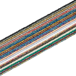 Gemischte Farbe 19 Stränge 19 Farben Galvanisieren Glasperlen Stränge, Voll plattiert, facettiert, Rondell, Gemischte Farbe, 2x1.5~1.6 mm, Bohrung: 0.6~0.8 mm, ca. 208~220 Stk. / Strang, 34~36 cm, 1 Strang / Farbe