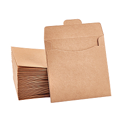 Bois Solide Pochettes de cd, enveloppes en papier kraft, cd papier kraft, enveloppes de DVD, couvertures de support de stockage de papier de cd, burlywood, 12.5x12.5x0.1 cm