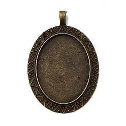 Античная Бронза Сеттинги для кабошонов или кулона, сплав, тибетский стиль, овальные, без кадмия, без никеля и без свинца, античная бронза, лоток : 40x30 мм, 60x41x2 мм, отверстие: 7x4 мм, около 102 шт / кг