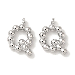 Платина Латунные подвески, без кадмия, без никеля и без свинца, письмо амулеты, платина, 14x9x2 мм, отверстие : 1 мм