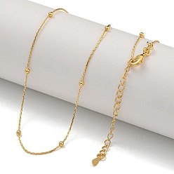 Настоящее золото 18K Латунные цепочки-цепочки «бостон» для женщин, реальный 18 k позолоченный, 17.72 дюйм (45 см)