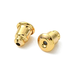 Real 18K Gold Plated SHEGRACE Brass Ear Nuts, Bullet Earring Backs, Cadmium Free & Nickel Free & Lead Free, Real 18K Gold Plated, 6x5mm, Hole: 1mm