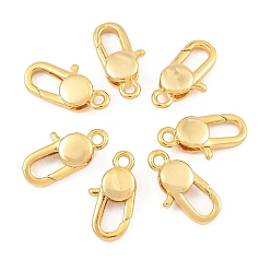Real 18K Gold Plated SHEGRACE Brass Lobster Claw Clasps, Long-Lasting Plated, Cadmium Free & Nickel Free & Lead Free, Real 18K Gold Plated, 16.5x8.5x4mm, Hole: 1.8mm