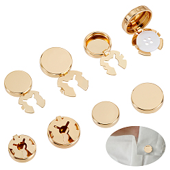 Золотой 8 шт. 2 стили запонки из сплава, плоско-круглые, золотые, 17.5~26x17.5~25x5 мм, 4 шт / стиль