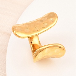 Настоящее золото 18K 304 открытые кольца манжеты из нержавеющей стали, ионное покрытие (ip), реальный 18 k позолоченный, реальный 18 k позолоченный, 6.5~28 мм, внутренний диаметр: 18 мм