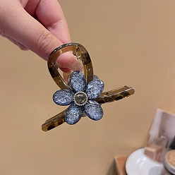 Светлый Стально-синий Пластиковые зажимы когтя волос, цветок, аксессуары для волос для женщин и девочек, светло-стальной синий, 80 мм