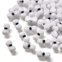 Белый Дым Кабошоны из светящейся непрозрачной смолы, бантом, два тона, светится в темноте, серый, 4x9.5x3 мм