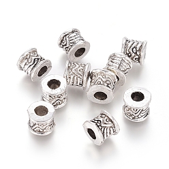 Antique Silver Alloy Beads, Column, Antique Silver, 8x8mm, Hole: 4mm