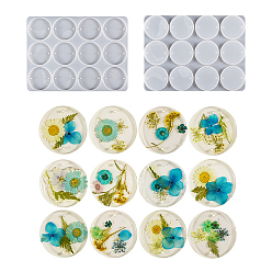 White DIY Silicone Round Connector Charm Molds, Resin Casting Molds, White, 252x189x59mm, Inner Diameter: 59mm