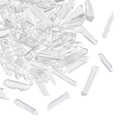 Quartz Crystal 150g Natural Quartz Crystal Beads, Nuggets, No Hole/Undrilled, for Wire Wrapped Pendant Making, 15~40x4~12x3~10mm, 150g/box