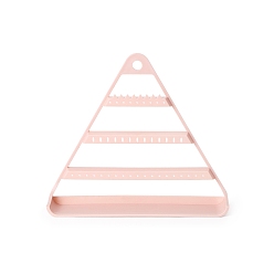 Pink Cadre d'affichage de bijoux en plastique triangle, boucles d'oreilles, , stockage de bracelets, rose, 28.8x5.3x25.3 cm
