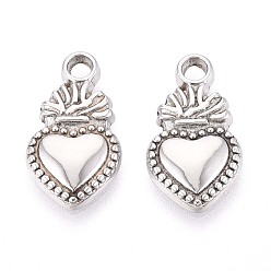 Нержавеющая Сталь Цвет 304 подвески из нержавеющей стали, очарование священного сердца, анти-тускнение, цвет нержавеющей стали, 18.5x10x2.5 мм, отверстие : 2 мм