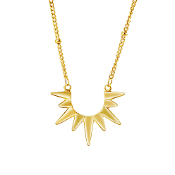 Настоящее золото 18K 316 ожерелья с подвесками из хирургической нержавеющей стали., солнце, реальный 18 k позолоченный, 15.75 дюйм (40 см)