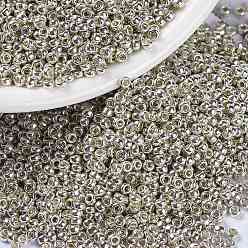 (RR181) Гальванизированный Серебряный Миюки круглые бусины рокайль, японский бисер, 15/0, (rr 181) оцинкованное серебро, 15/0, 1.5 мм, отверстия : 0.7 mm, около 250000 шт / фунт
