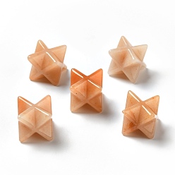 Красный Авантюрин Натурального красного бисера авантюрин, нет отверстий / незавершенного, Звезда Меркабы, 14.5~15x14.5~15x14.5~15 мм