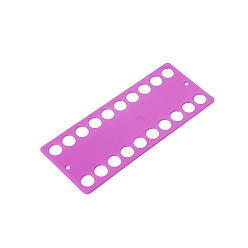 Orchid Plastic Embroidery Thread Plate, Cross Stitch Threading Board Tools, Rectangle, Orchid, 19.3x7.9x0.1cm