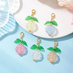 (52) Непрозрачная лаванда Подвесные украшения из прозрачного акрила с подсветкой, с цинковым сплавом застежками омаров коготь, разноцветные, 41 мм