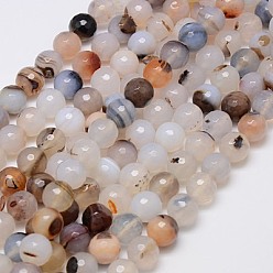 Гейнсборо Природный агат бисер нитей, окрашенные, граненые, круглые, светло-серые, 10 мм, отверстие : 1.2 мм, около 38 шт / нитка, 15 дюйм