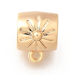 Настоящее золото 18K Поручни из латунной трубки, без кадмия, без никеля и без свинца, солнце, реальный 18 k позолоченный, 10.5x8x9 мм, отверстие : 1.2 мм