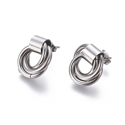 Нержавеющая Сталь Цвет Устойчивые к потускнению 304 серьги-гвоздики из нержавеющей стали, гипоаллергенные серьги, с уха орехов, цвет нержавеющей стали, 16.5x16 мм, штифты : 0.8 мм, 6 пар / карты